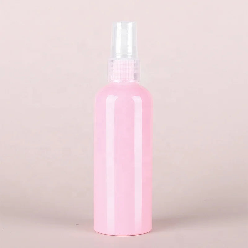 2024 New Arrival Ready to Ship Empty in Stock 100ml Round Shoulder PET Spray Bottle Pink Toner Small Sprayer Bottles