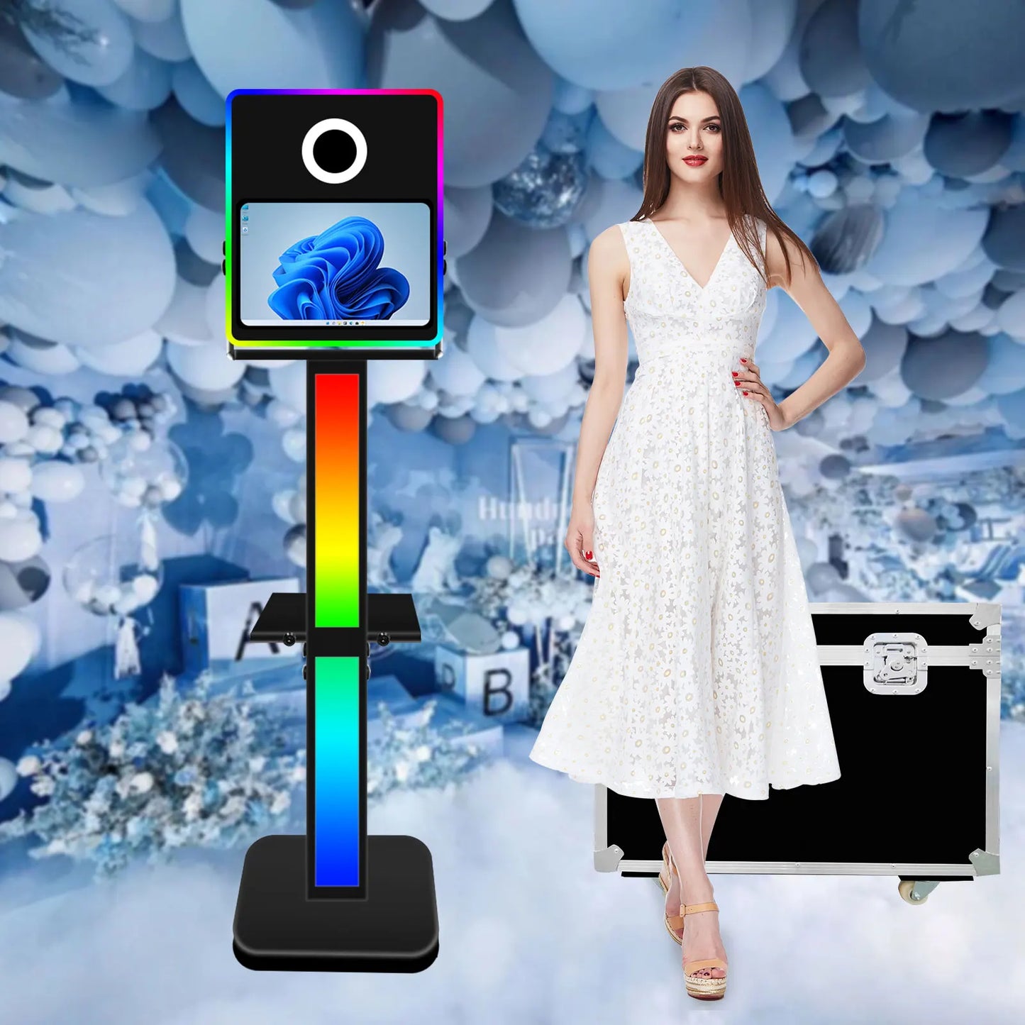 Digital Photo Booth Dslr With 15.6 Inch Touch Screen Camera Box and Printer Stand Selfie Photobooth Machine for Wedding Party