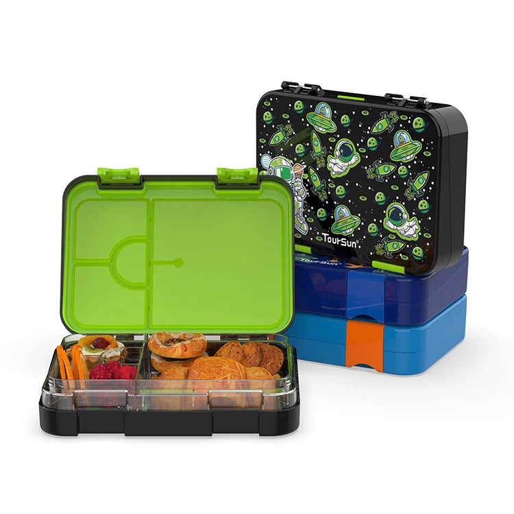 Wholesale Cute Large Plastic Bento Box Compartments BPA-Free Heatable Foldable Plastic Lid Food Container for Carrying Lunche