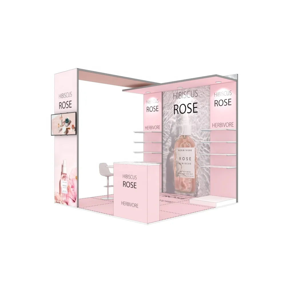 Portable 10x10 Foldable Aluminum Exhibition Booth Tradeshow Expo Backlit Display Showcase with Dye Sublimation Printing