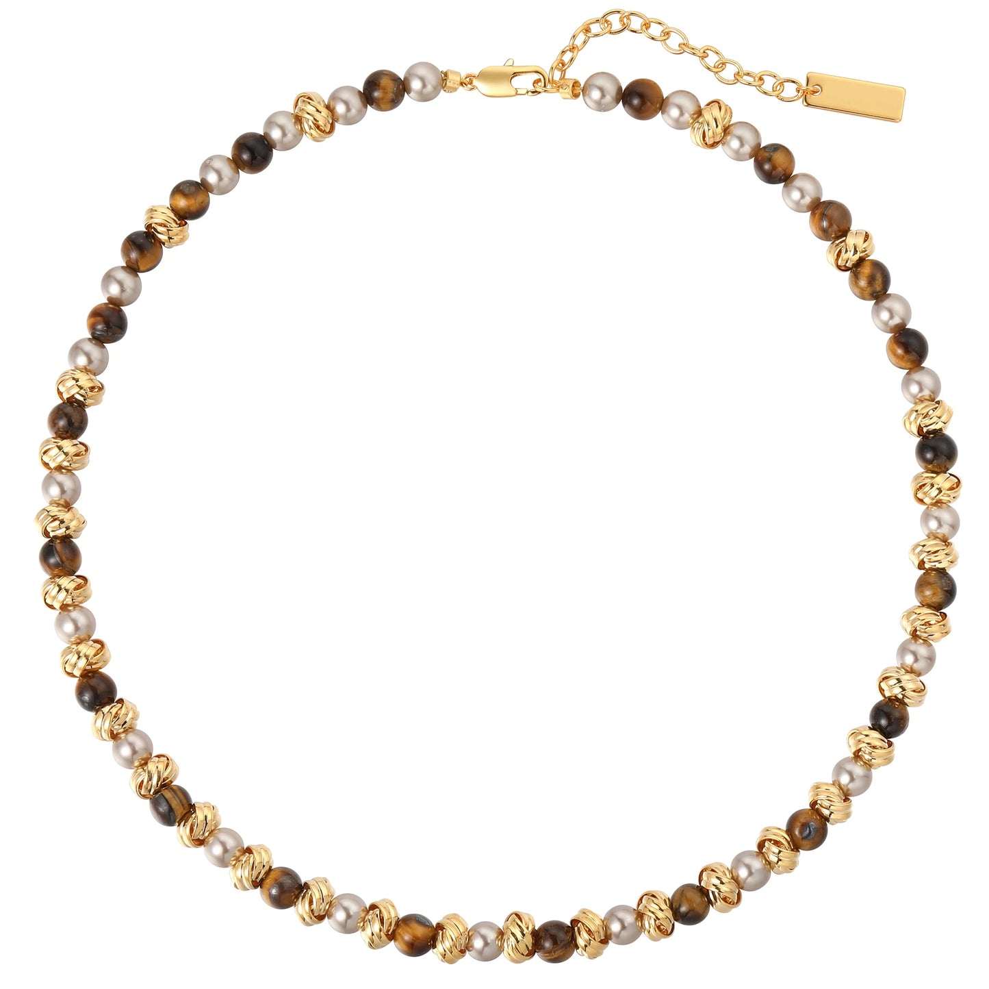Fashion Trendy Brass 18K Gold Plated Beaded Necklace Unisex Jewelry Factory Wholesale