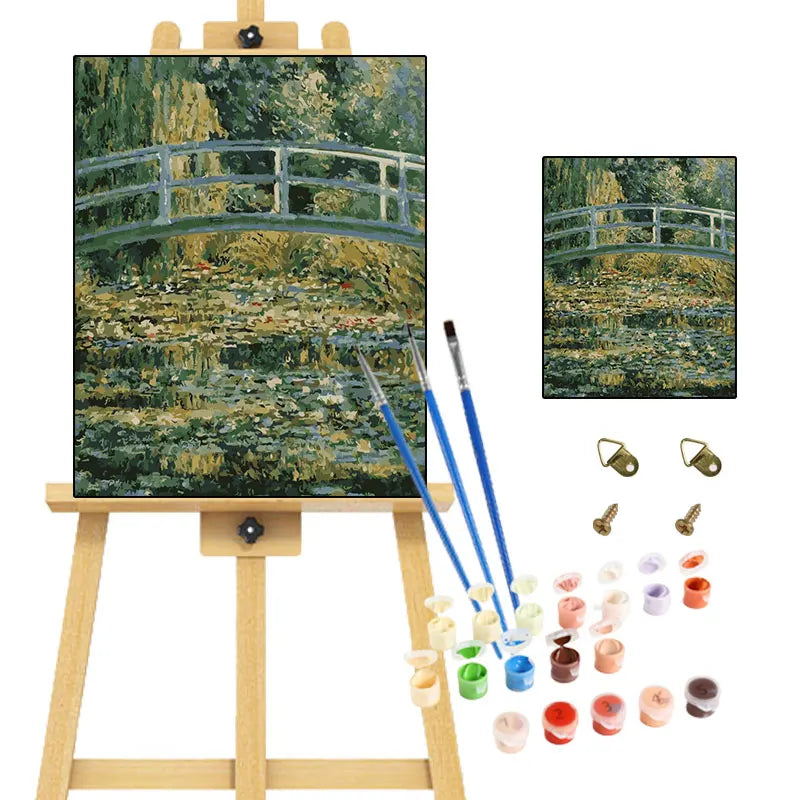 Painting by Numbers Water Lilies and the Japanese Bridge DIY Landscape Paint by Numbers Monet Artwork