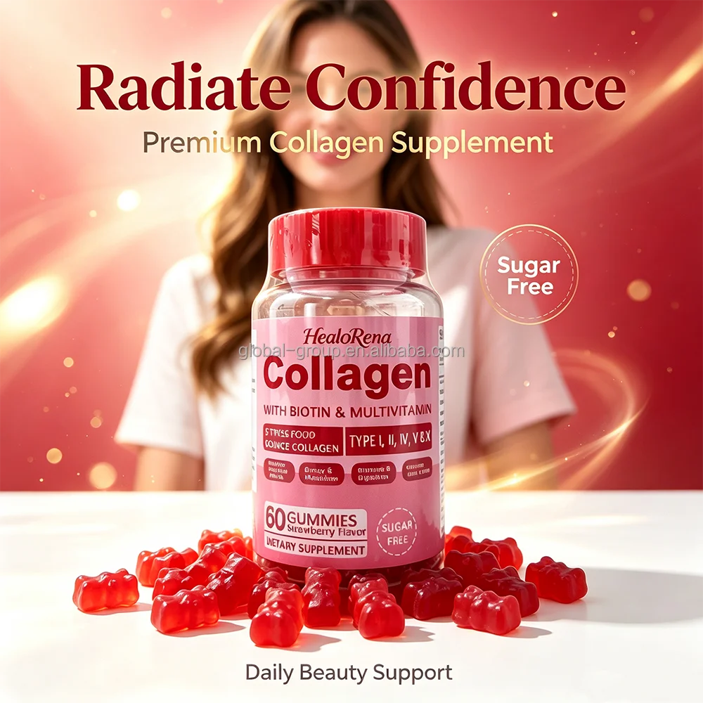 OEM Private Label Vegan Collagen Gummies With Biotin & Vitamins for Adult Hair Skin & Nails-Healthcare