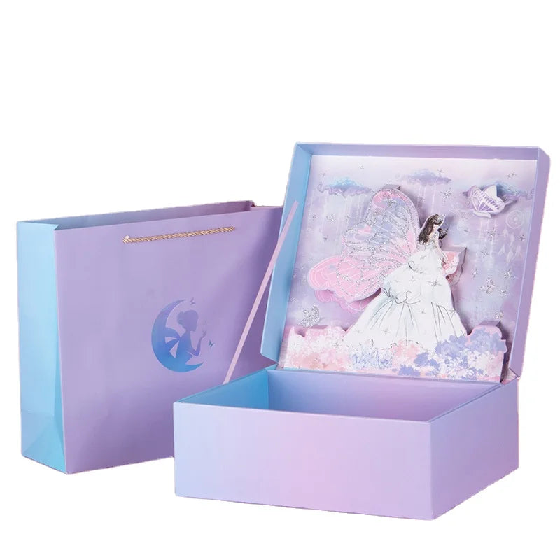 Aesthetic 3D Pop-Up Display Card Creative Logo Xmas Invitation Embossed Gift Packaging Box for Prettier Gift Presentation