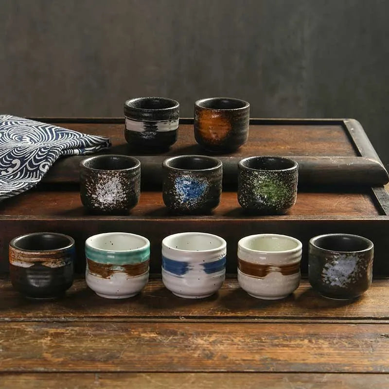 Japanese Style Sake Cup Ceramic Tea Cup50ml  No Handle Ceramic Porcelain Commercial Cup Liquor Single Cup