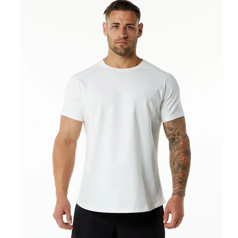 Custom Printing Logo Fitness Gym Wear Sports Plain T Shirts for Men 230g Oversized  Breathable Men's T-Shirt