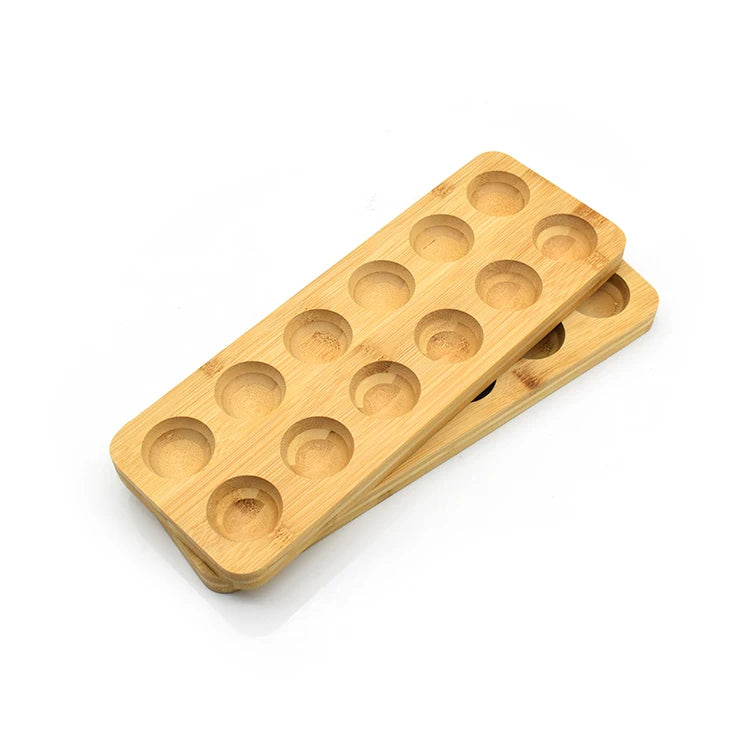Eco Bamboo Wooden Egg Tray Refrigerator Egg Dispenser Kitchen Storage Holder for 12 Eggs