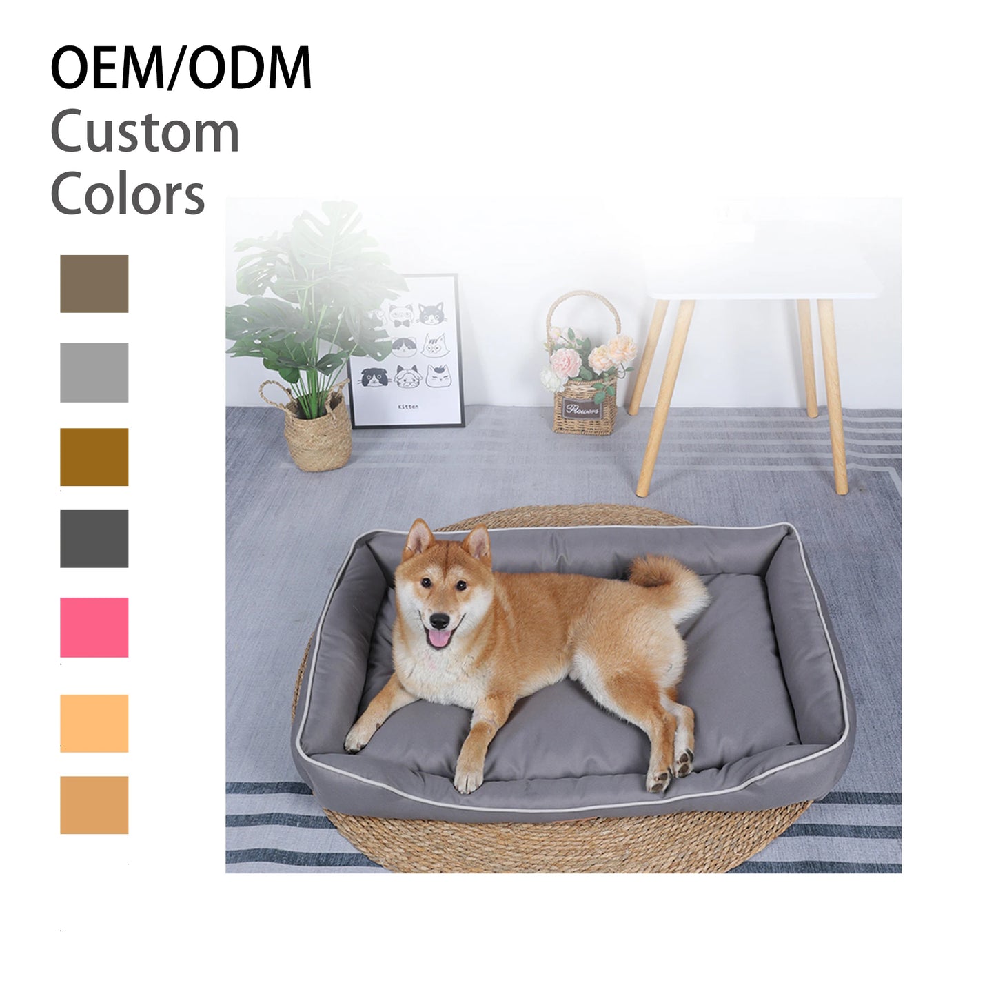 Wholesale Luxury Waterproof Oxford Solid Pattern Dog Bed Sofa Customized Size Dropshipping China Cheap