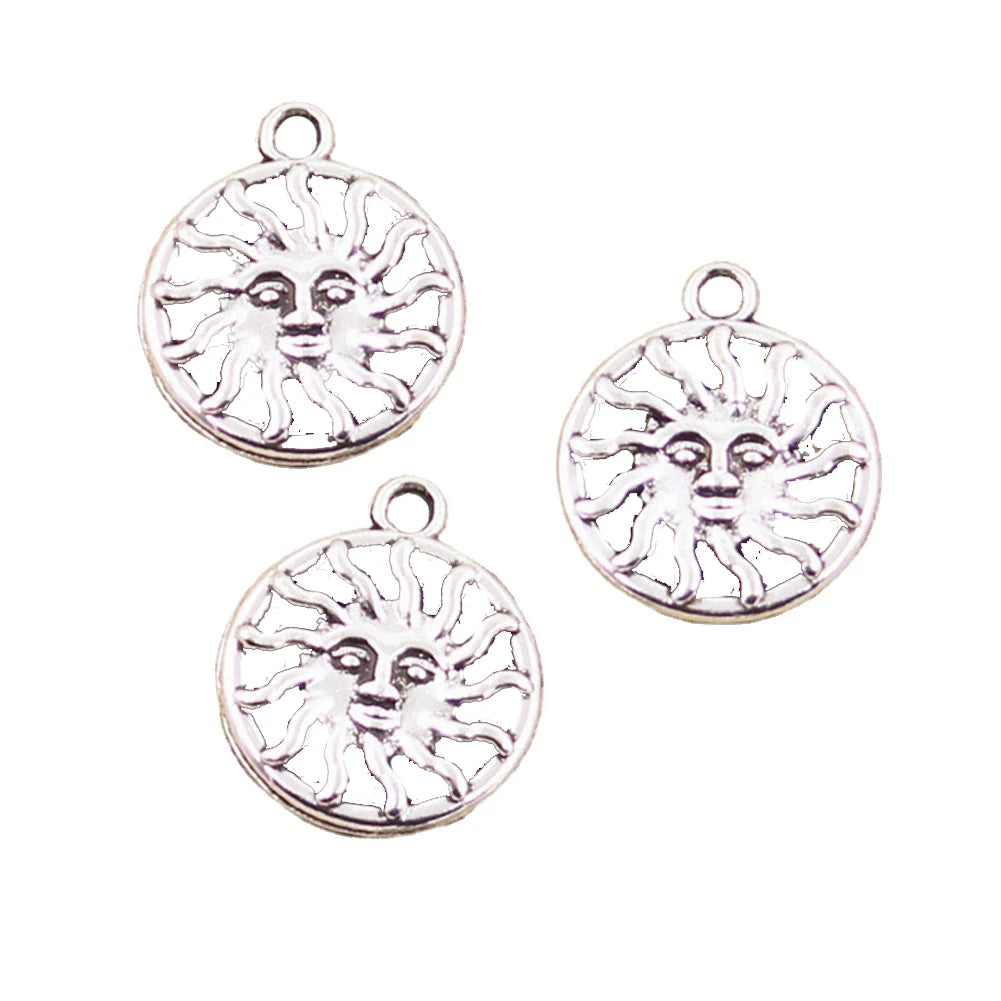 Charms Sun Sunshine 20x16mm Handmade Making FitVintage Tibetan Silver Color PendantsDIY for Bracelet Necklace