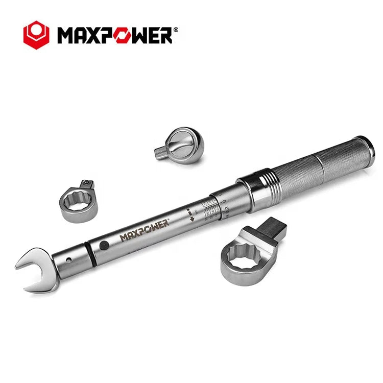 MAXPOWER Interchangeable Head Preset Type Torque Wrench Tool Chrome Vanadium
