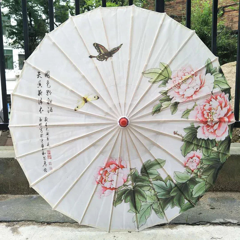 Wholesale Cheap Traditional Chinese Craft Fabric Wedding Umbrella Manual Control 60 Color Wedding Parasols Decoration Supplie