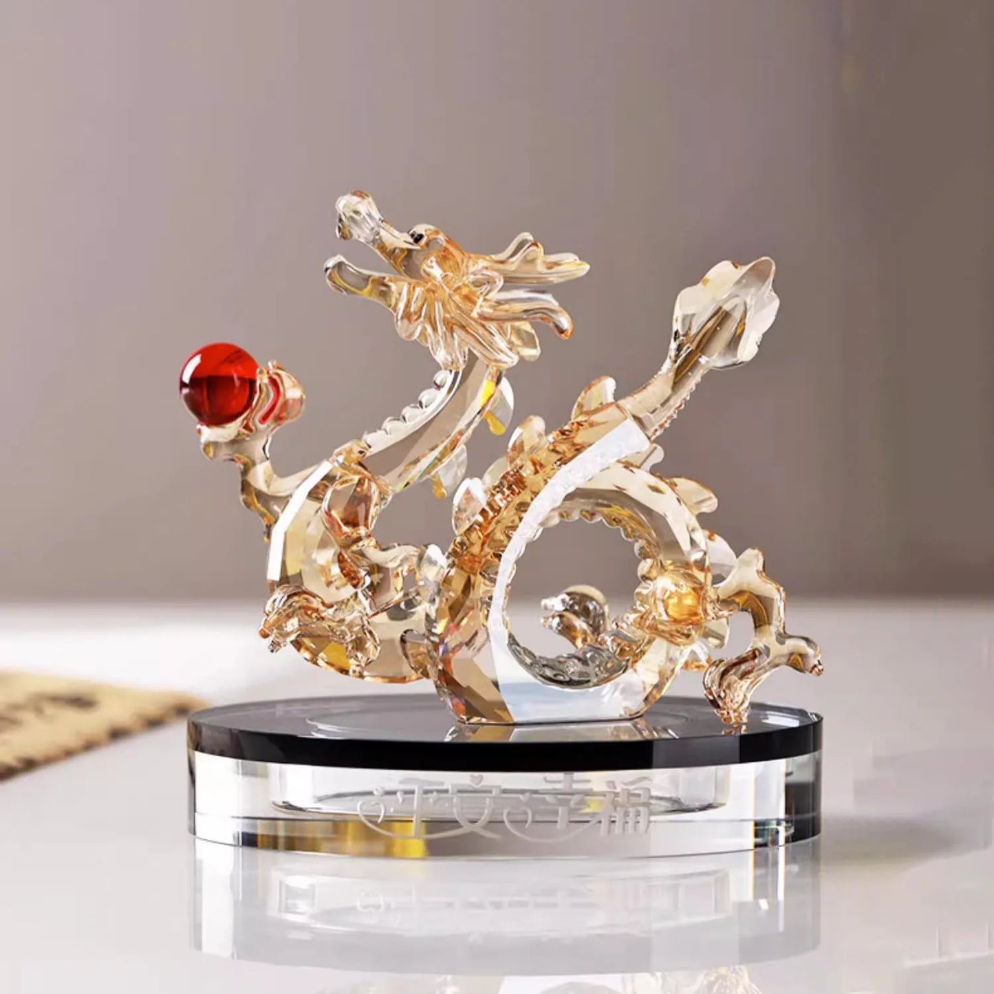 Crystal Zodiac Dragon Car Decoration Car Long-lasting Light Fragrance Car Interior Ornaments