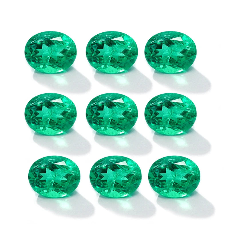 Starsgem Oval and Pear Shape Brilliant Cut Lab Grown Emerald Green Color Emerald Loose Stones