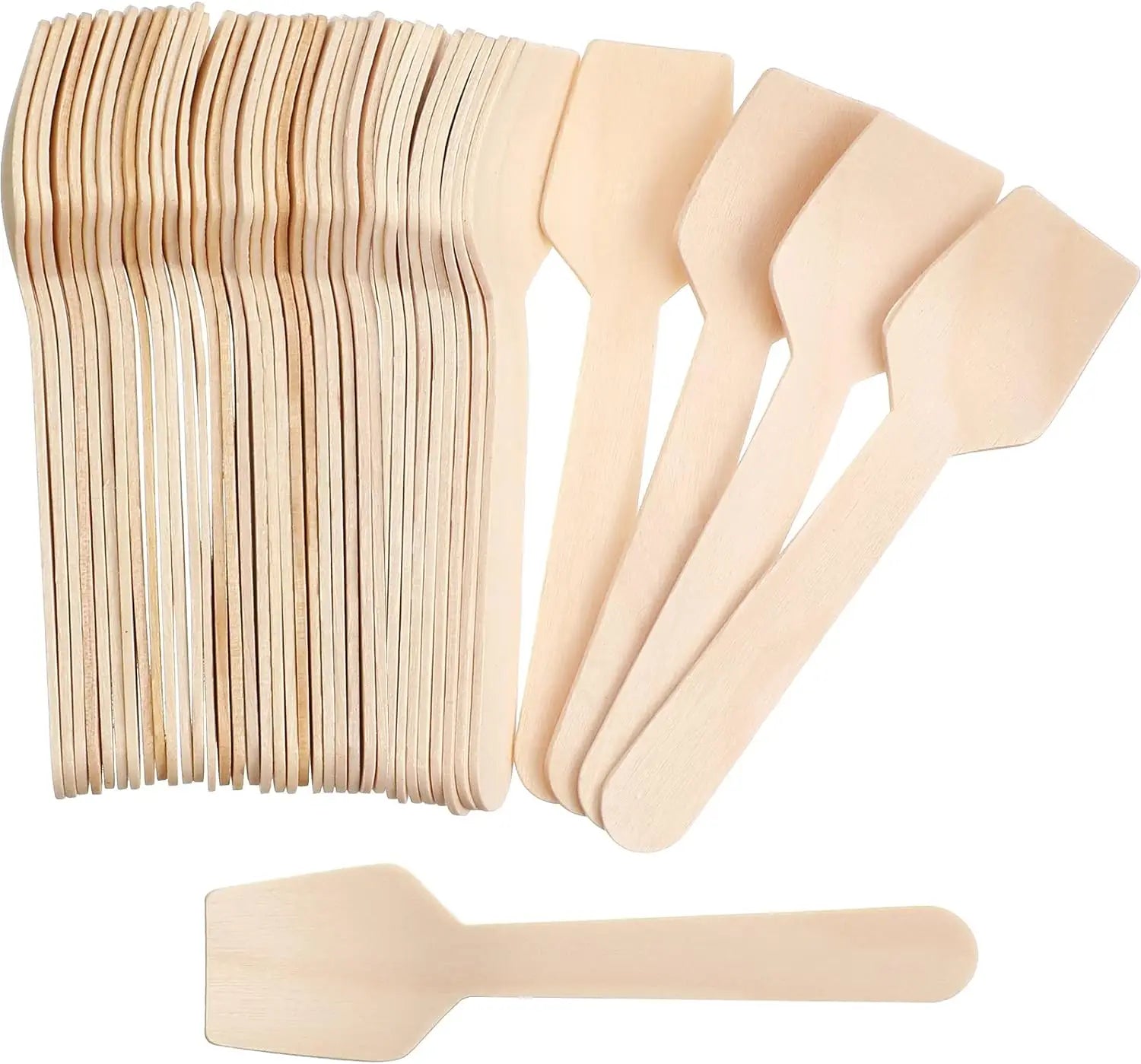 1000 Pack Mini Wooden Spoons Bulk Disposable square End Tasting Spoons Disposable Wooden Spoons for Dessert