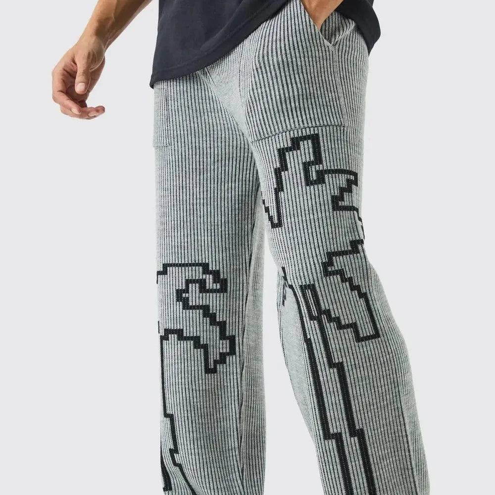 OEM ODM Custom Trousers RELAXED FIT PALM RIBBED KNIT JOGGERS