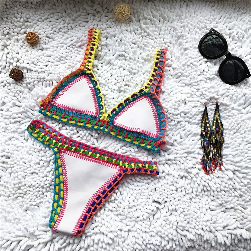 King Mcgreen Star Sexy Bikini Swimwear Ladies Multi Color Summer Swimsuit High Waist Crochet Bathing Suit Swimsuit for Women