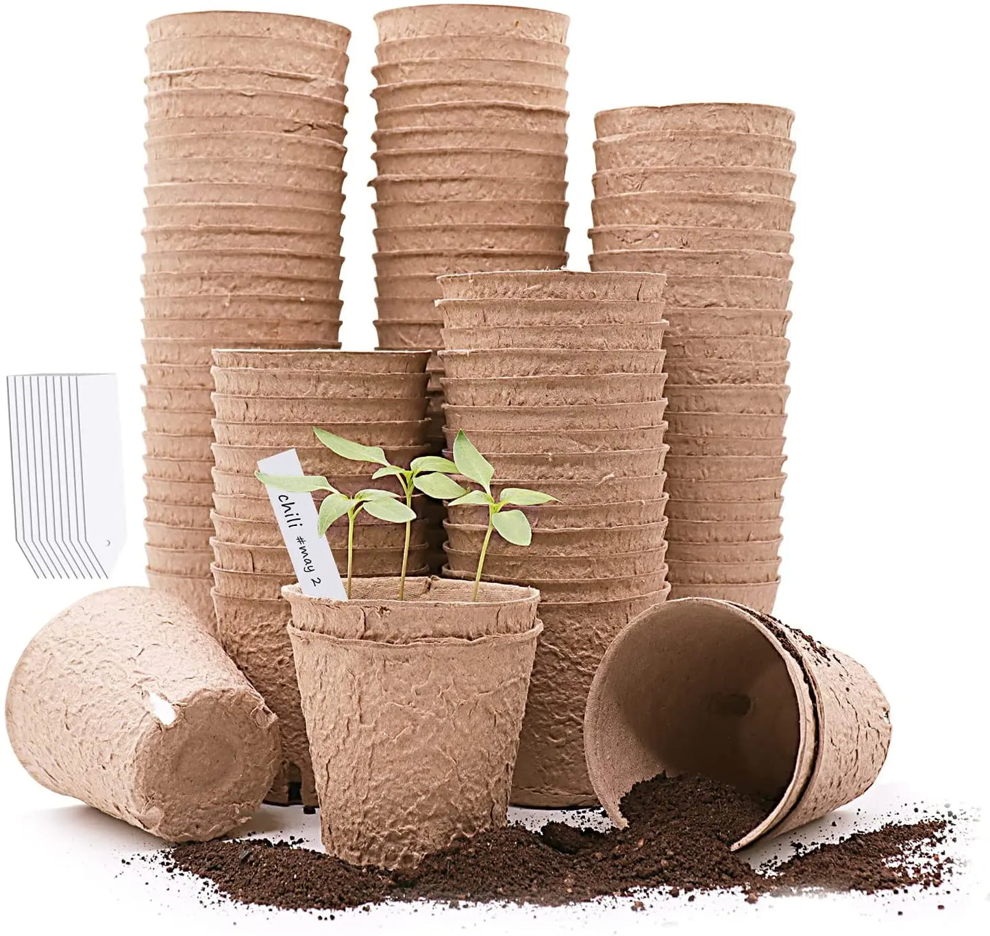Biodegradable Transplanter Pulp Paper Flower Plant Peat Pots Tray Planting Pots for Seedling Prices Wholesale
