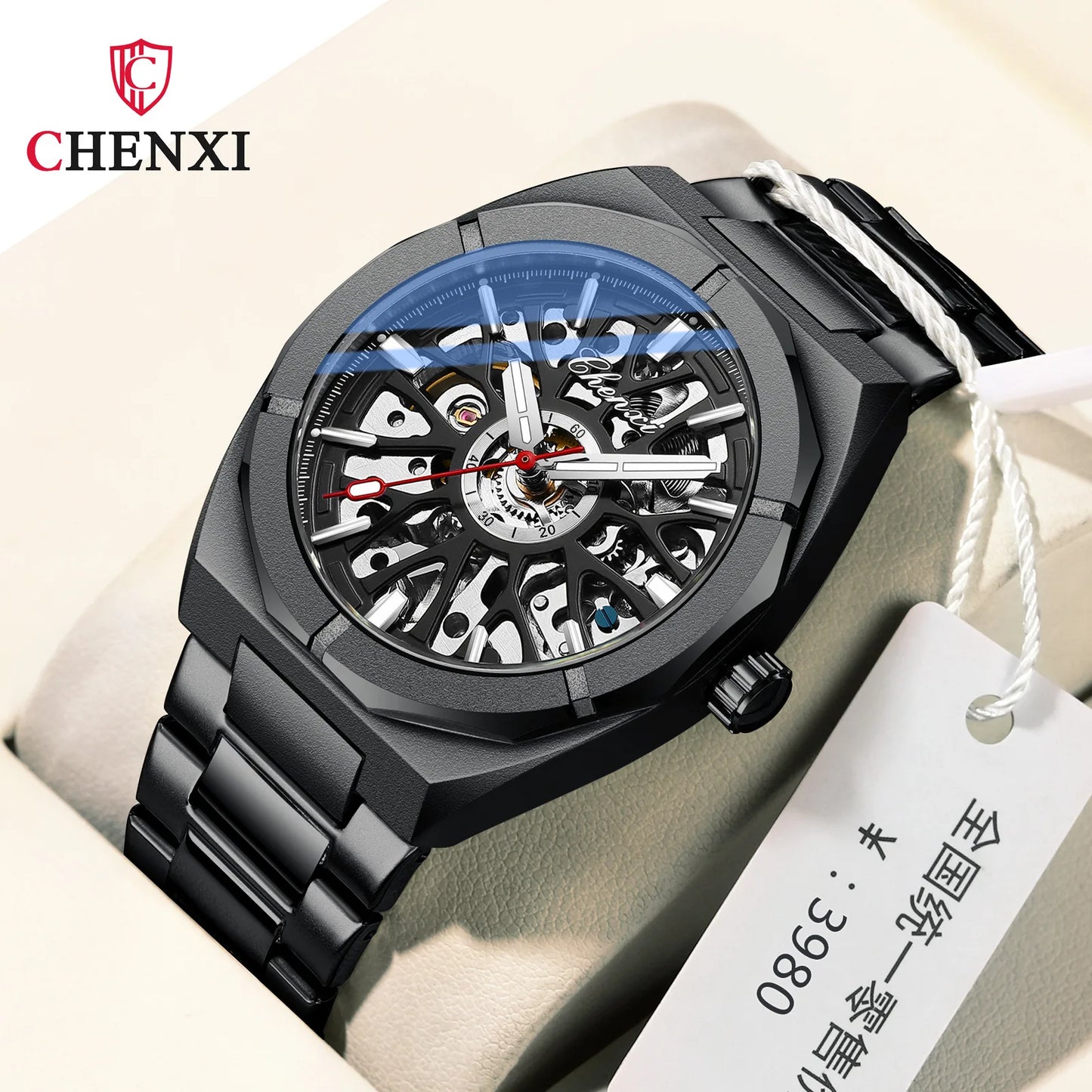 CHENXI New Hollow Through the Bottom of Automatic Mechanical Watch Men's Luminous Waterproof Cross-border Foreign Trade Manuf