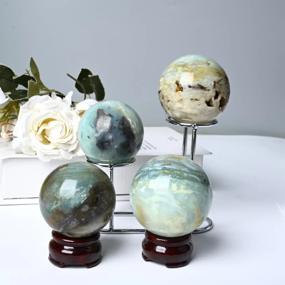 Natural Crystal Sky Blue Sphere  Calcite Sky Blue Crystals Sphere for Wedding Souvenirs Gemstone for Sale AndhomeDecoration