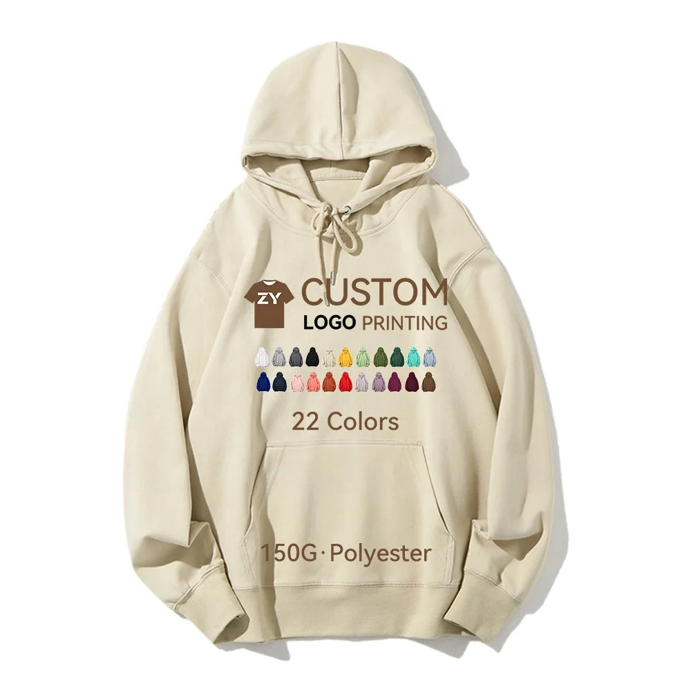 ZYtshirt 280gsm Wholesale Unisex Customised Dtg  Printed  Blank Cotton Polyester Embroidered LOGO Custom Puff Printing Hoodie