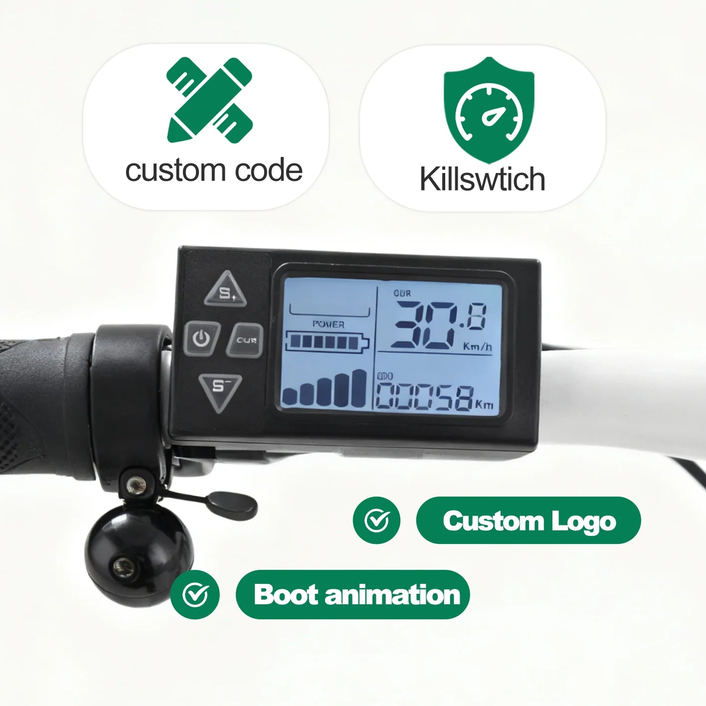 User-Friendly Compact HD Electronic Cycling Computer for Mountain Electric Bicycles and Scooters Digital Smart Type