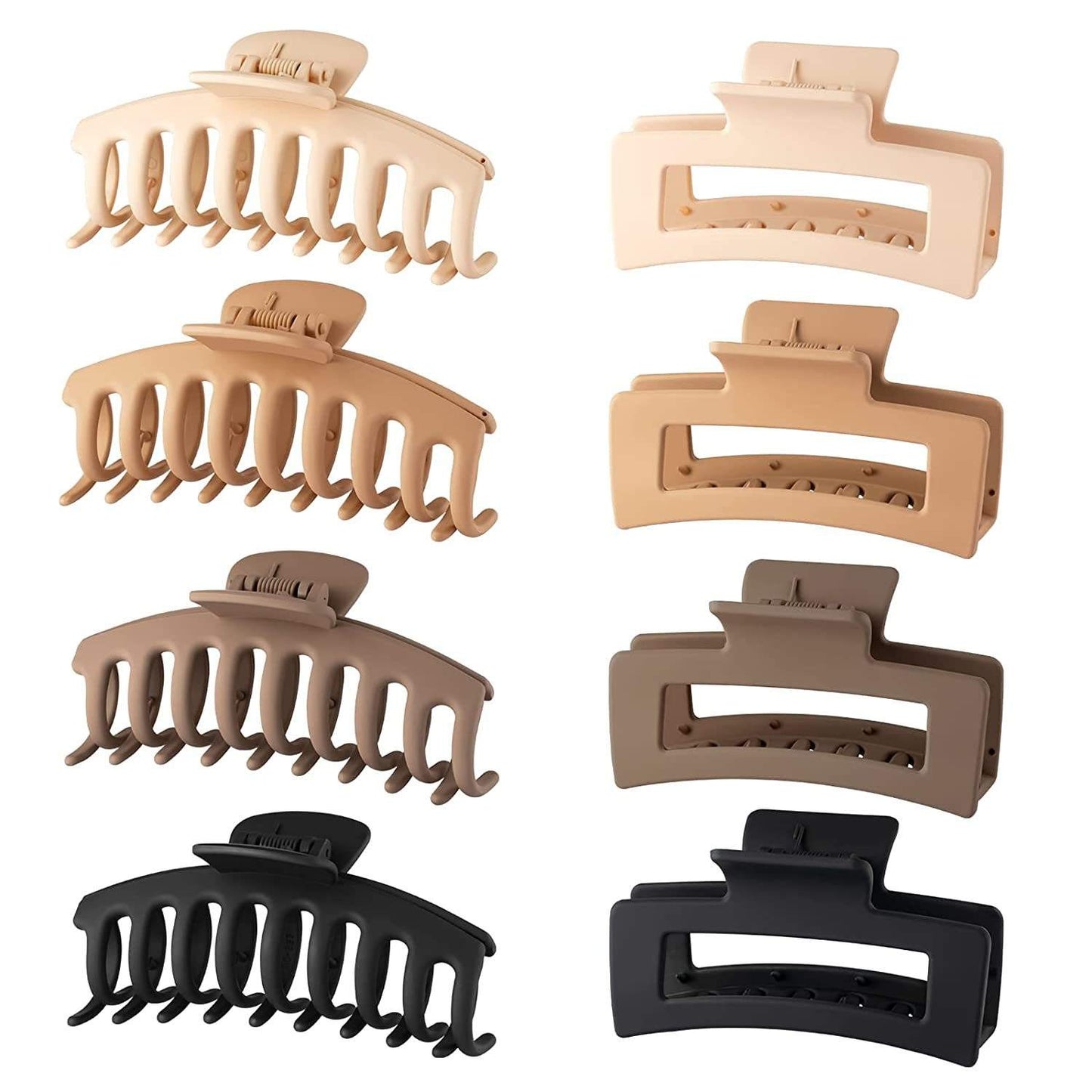 Custom Wholesale Women 8 Pack Strong Haarklammer Hold Jaw Clip 10.5cm 8.5cm Big Matte Banana Clips Large Plastic Hair Claw Cl