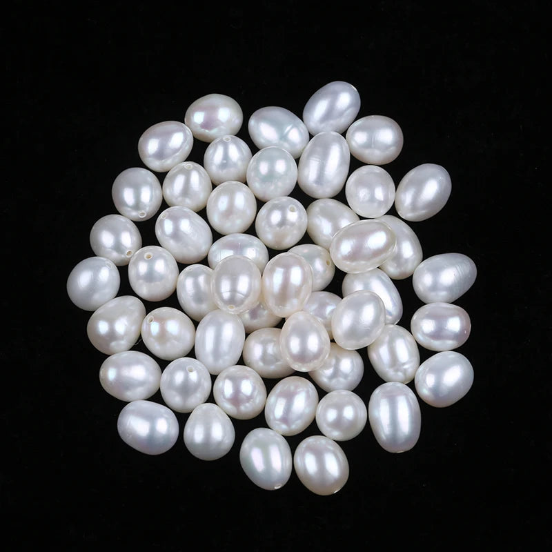 Wholesale 7-8mm Natural Freshwater Pearls Rice Shape White Color Loose Natural Pearls for Jewelry Making