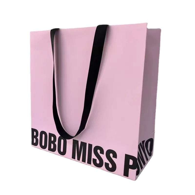 Light pink Clothing Shopping Bag White Card Gift Paper Bag