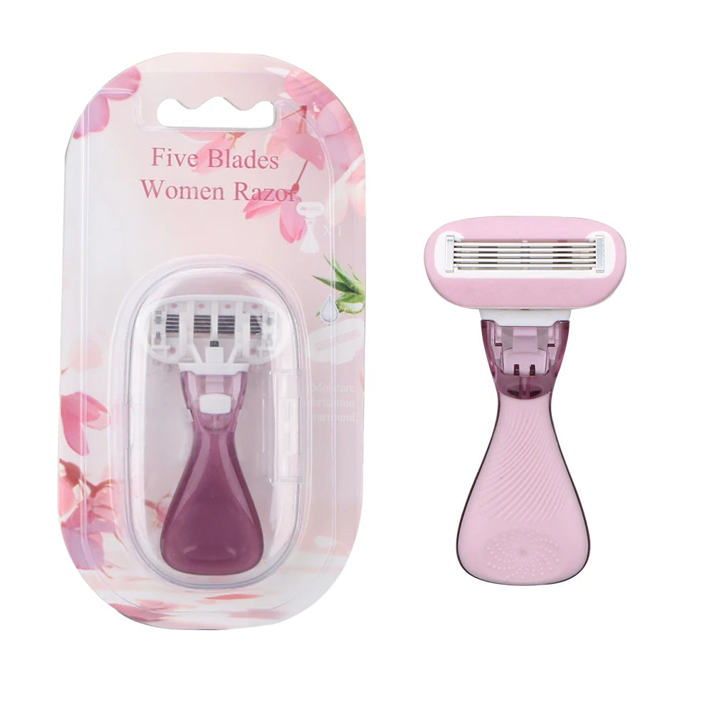 Ready to Ship Lady Mini Razor 5 Blade Women Shaving Razor with Travel Case