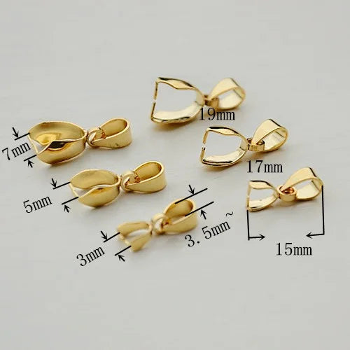 Wholesale Stainless Steel Pendant Pinch Gold Claw Bail Clasp for Pendant Necklace Making Accessories