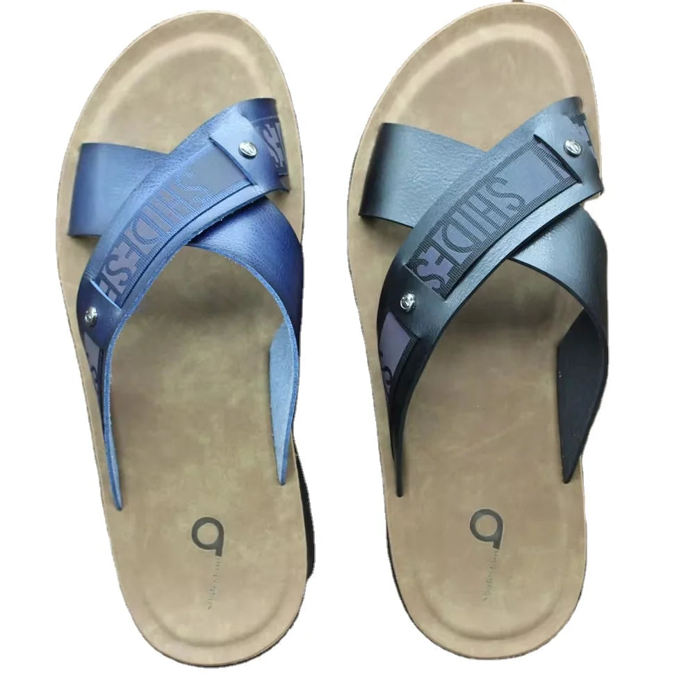 Outdoor Men's New Fashion Platform Sandals Microfiber Leather Upper Rubber Sole Waterproof Anti-Slip Soft