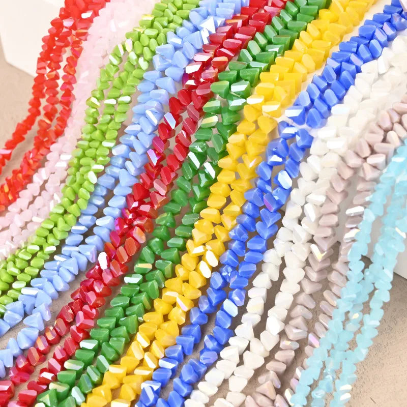 JC Crystal 2mm-6mm rainbow Colors Triangle Faceted Crystal Beads for Jewelry Making Glass Wholesale Crystal Beads