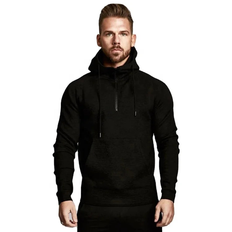 Lanyu Custom Logo Training Sets Polyester Cotton Sweat Suits Front Half Zipper Pullover Hoodies Jogging Top Hoodie Men Plus S