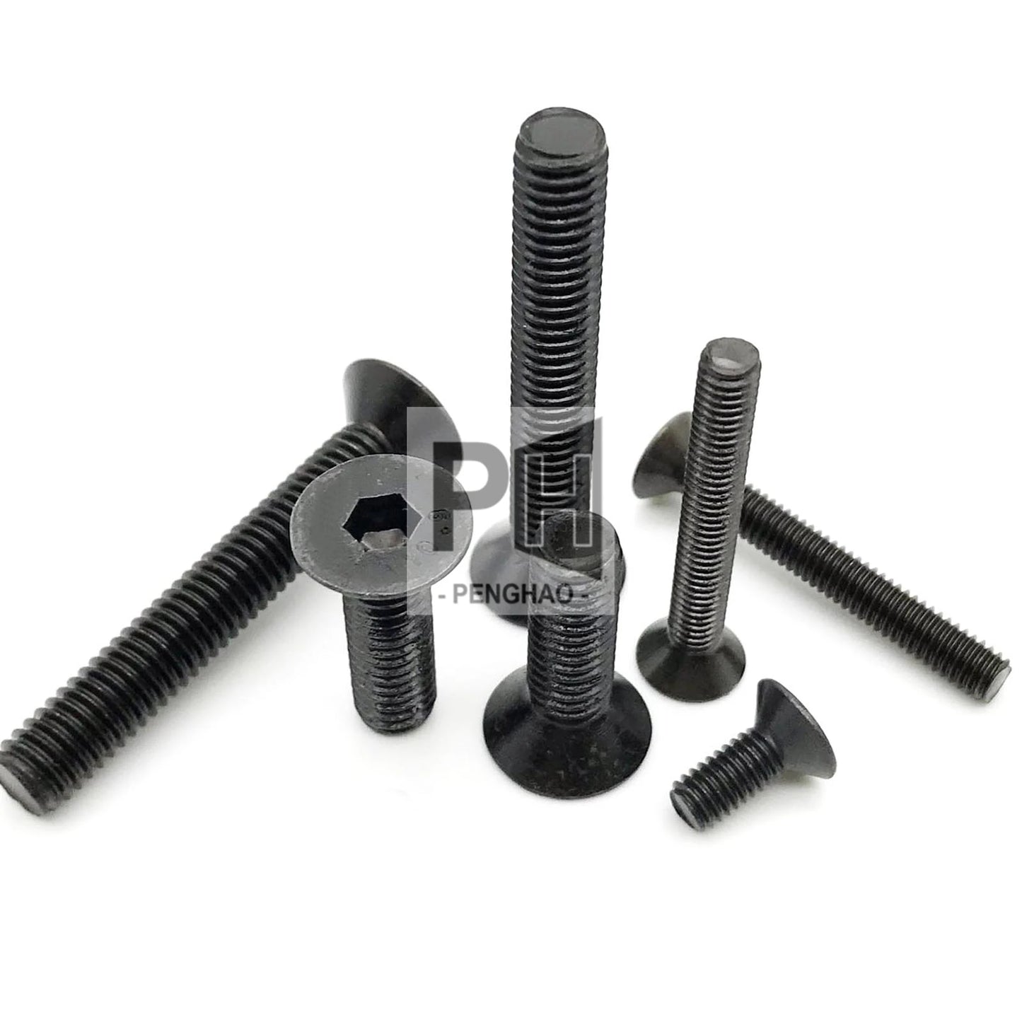 Top M1.6 M2 M2.5 M3 M4 M5 M6 M8 Black Oxide Grade 10.9 Steel DIN7991 Hexagon Hex Socket Head Flat Countersunk Allen Bolt Scre