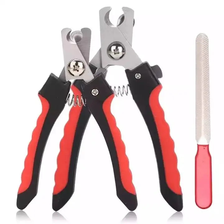 High Quality Durable Stainless Steel Pet Nail Cutter Set Professional Cat Grooming Sharp Pet Nail Clipper With File