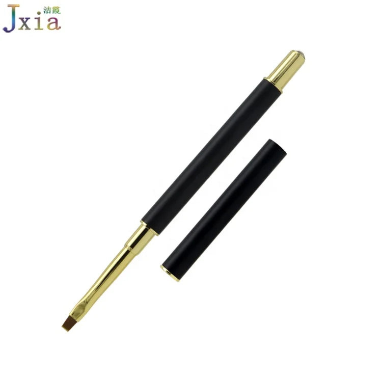 Jiexia Private Logo Matt Black Handle Gold Ferrule Top Diamond Design Manicure Acrylic Painting Tool Gel Nails Brushes