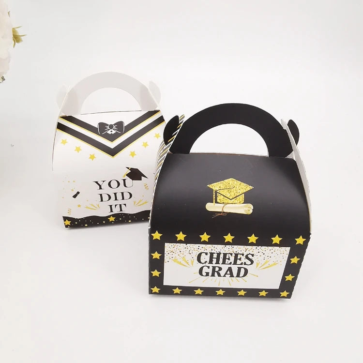 Hstyle Graduation Supplies High School College Graduation Gift Packaging Birthday Gift Card Paper Bag Portable Gift Box HS164