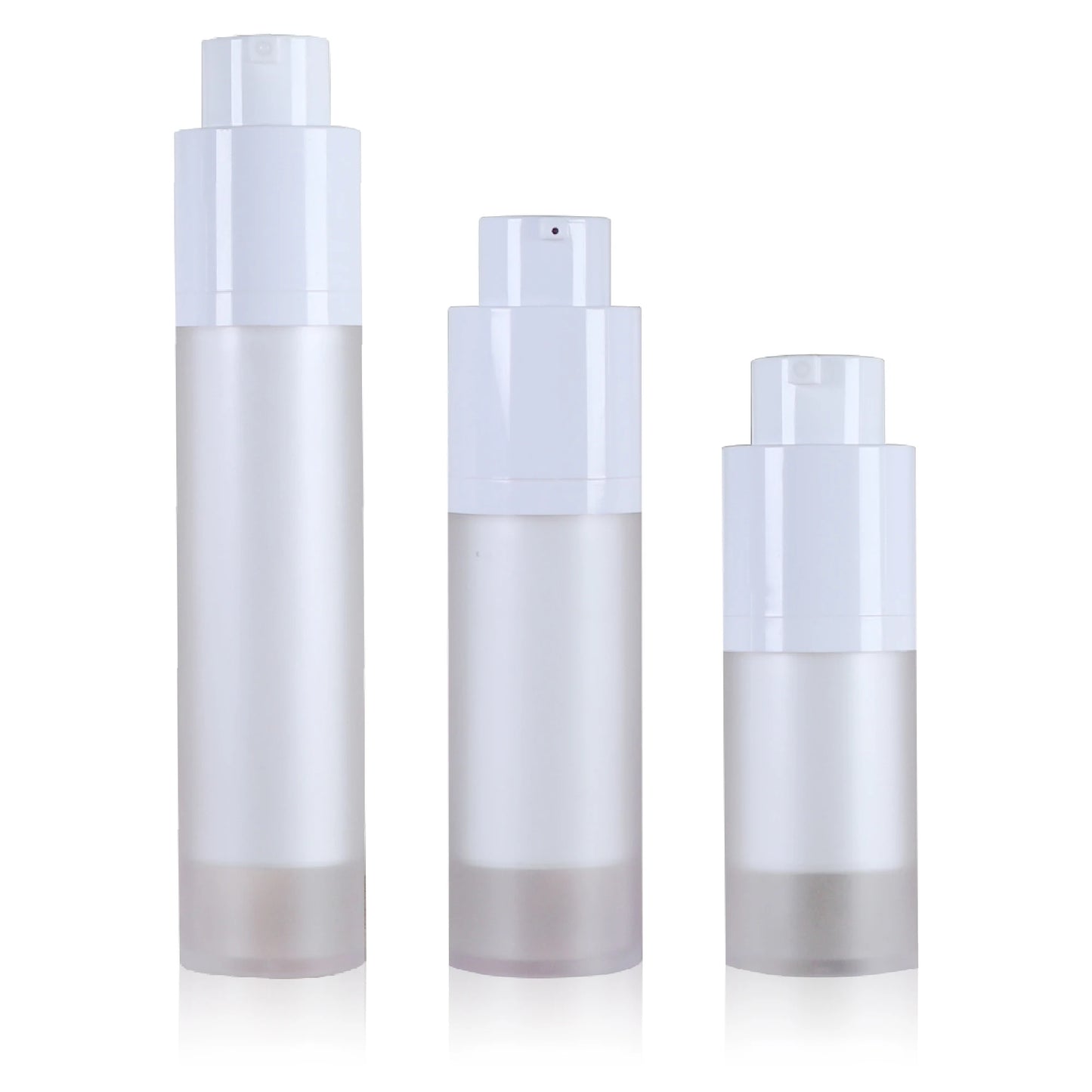 Custom Essence Cream Round Acrylic Twist up Airless Pump Bottle 15ml 30ml 50ml Airless Bottle with Rotary Pump