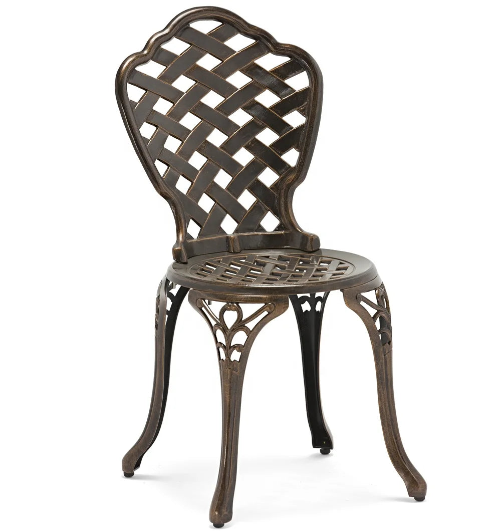 Modern Factory-Cast Aluminum K/D Garden Chair Customizable Bronze Metal Furniture for Outdoor Hotel Park Hospital Use