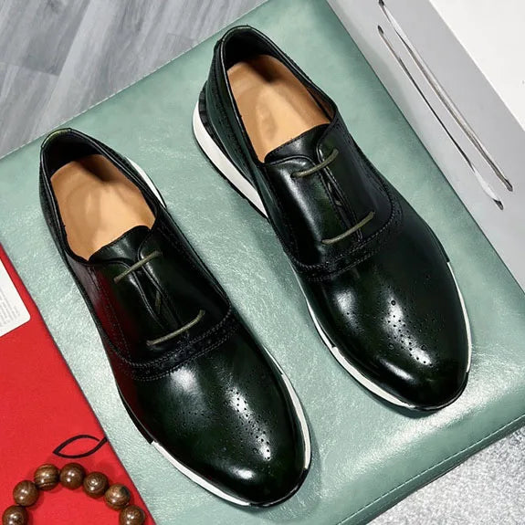 Men's Retro Style British Oxford Wedding Dress Shoes Comfortable Genuine Leather Business Formal for Autumn Season