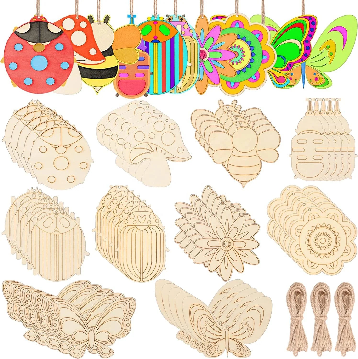 Custom Wooden Educational Toys Build and Paint Your Own Insects and Flowers for Kids Birthday Gifts