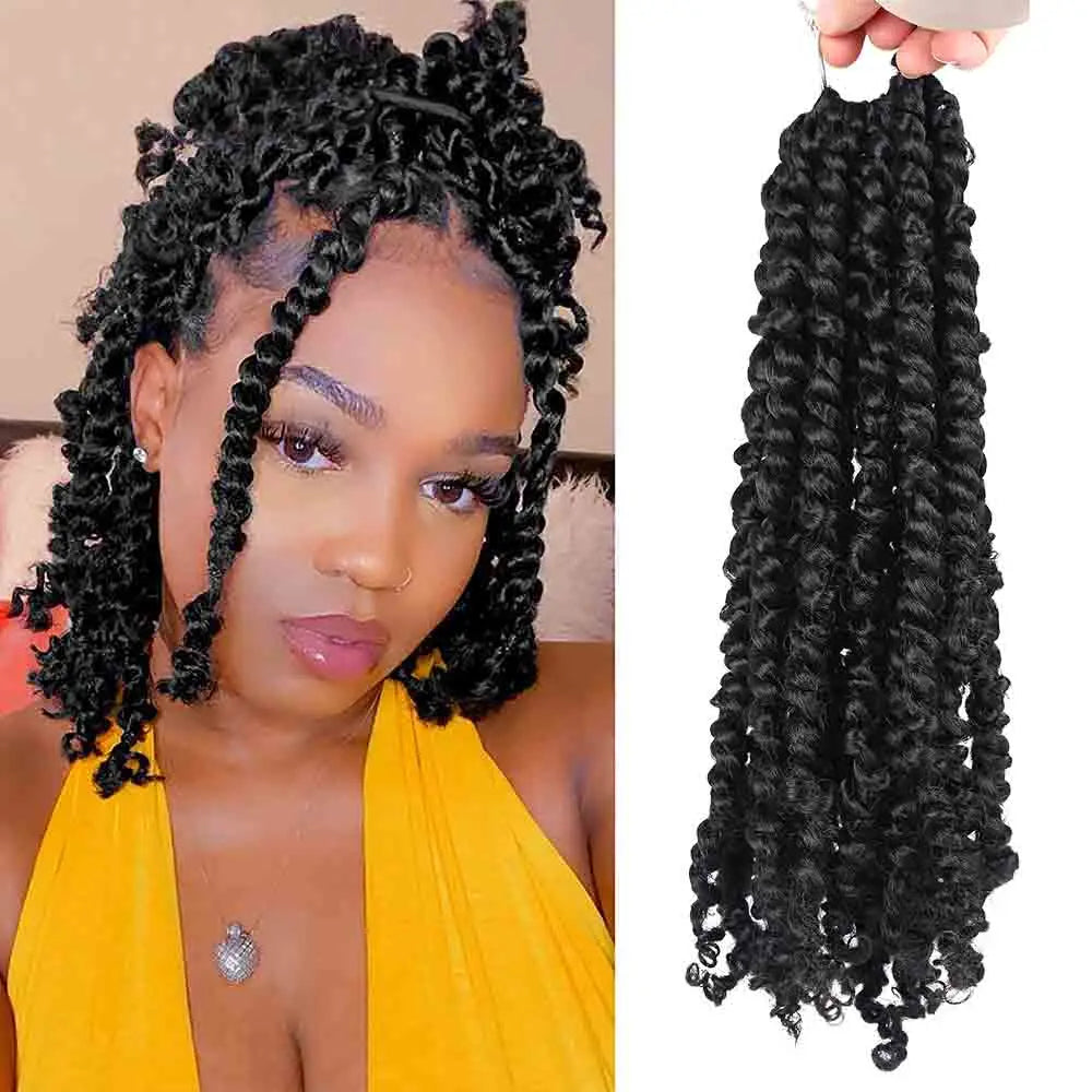 AliLeader 12inch Pre Twisted Spring Bomb Nubian Twist Hair Pre-looped Ombre Ghana Mini Spring Twist Synthetic Crochet Braid H