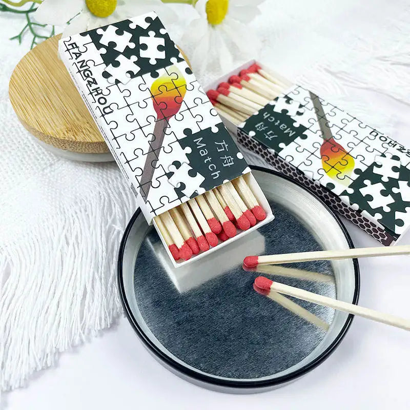 Safety match factory high quality puzzle illustration matchbox Safe and Ecological Materials Clean Customized Matches