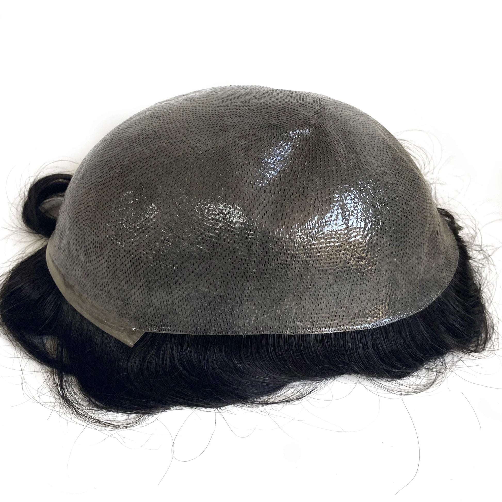 Wholesale Elegant Hair Purely Color PU Thin Skin Handmade Men Human Hair Toupee Protesis Capilares Hombres