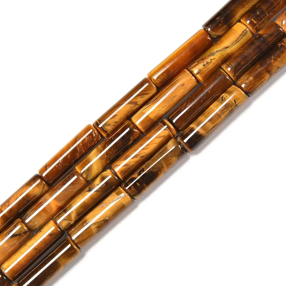 Real Yellow Tiger Eye Tube Beads 4x13mm Natural Stone Semi-Precious Gemstone Cylinder Loose Beads for Jewelry Making