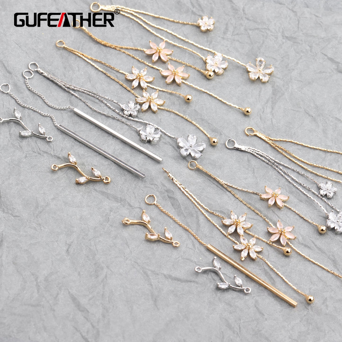 M579 10pcs/lot Jewelry Accessories Pass REACH Nickel Free 18k Gold Plated Zircon Jewelry Findings for DIY Earrings in Bag