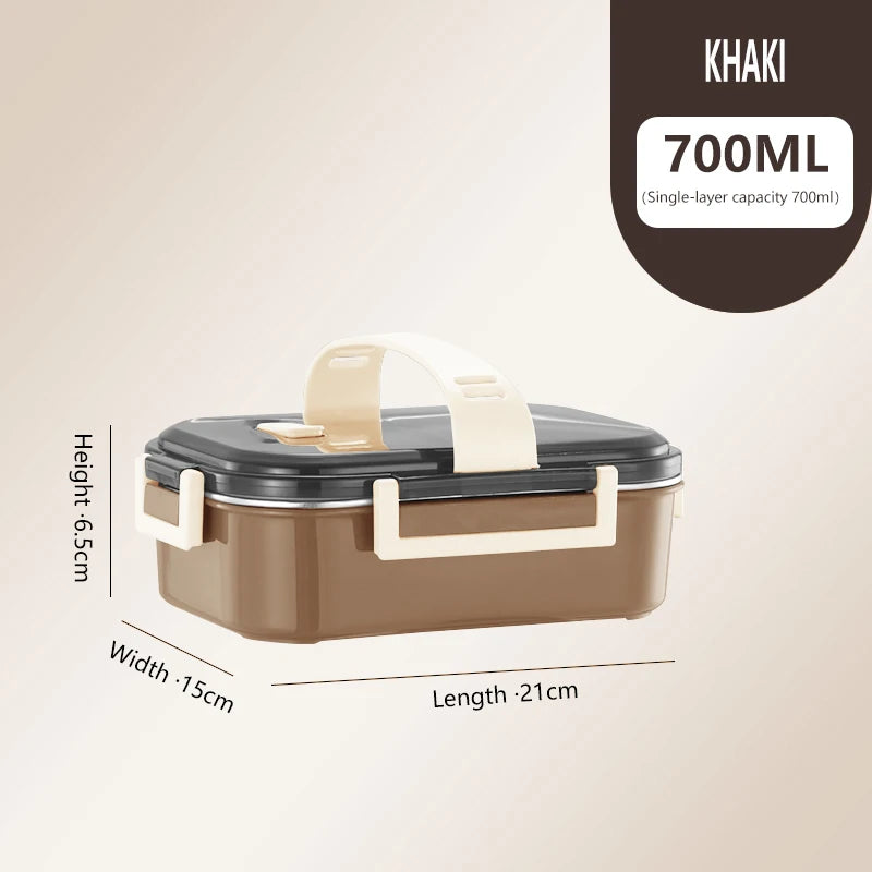 2023 New Product New Design 304 Stainless Steel Insulated Lunch Box Portable Circular One-layer Office Student sealed Lunch B