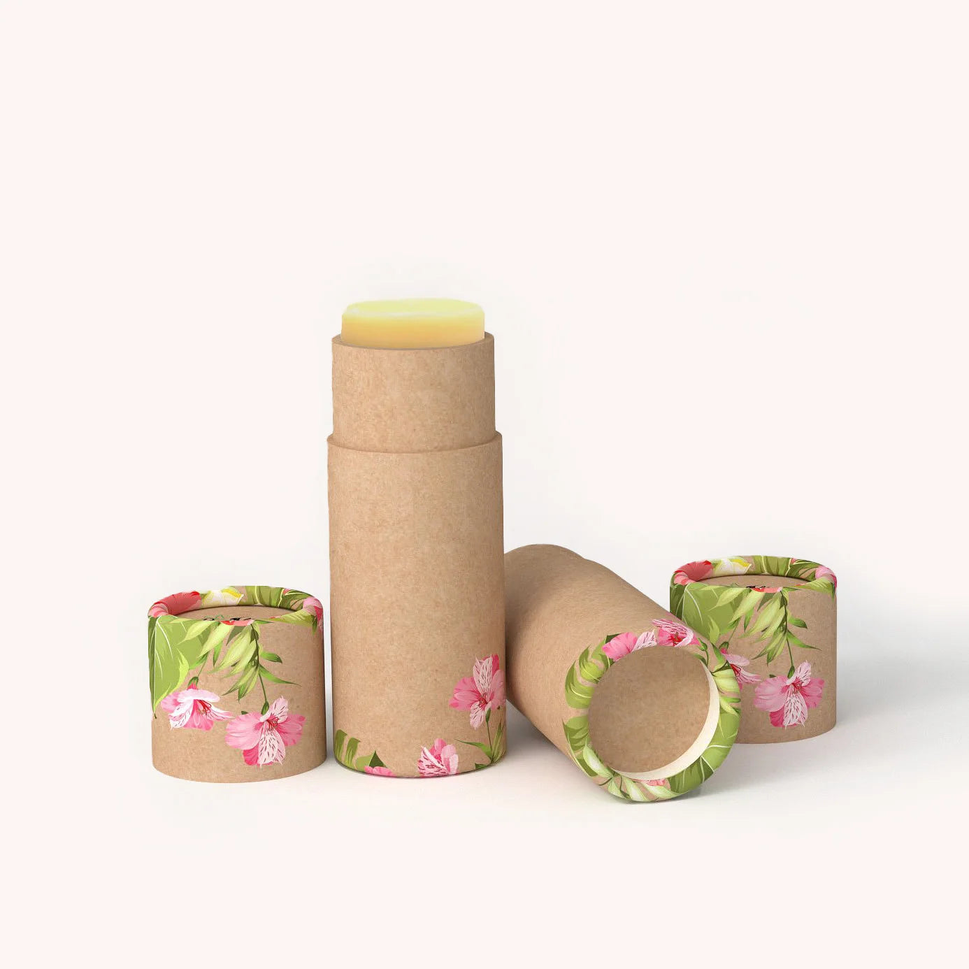 Top Grade Customizable Kraft Paper Tube Recycled Deodorant Paper Packaging for UKAI Lip Balm Cosmetic Cylinder Packaging