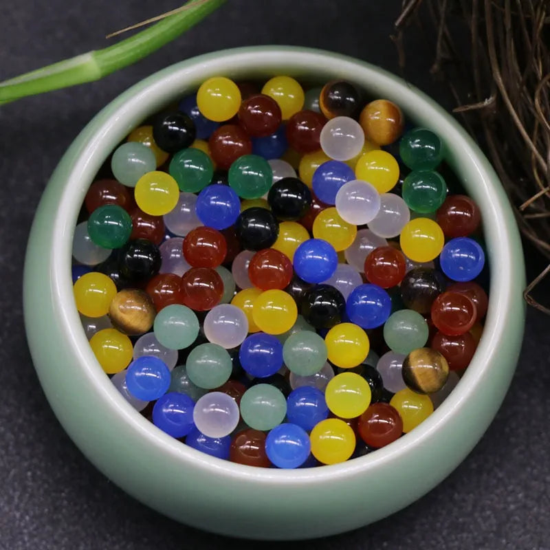 Mixed Natural Stone Round Beads 6mm Non-Porous Beads Charm Tiger Eye Rose Quartz Stone Beads for Jewelry Making