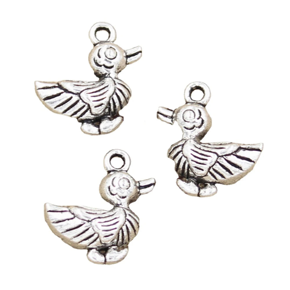 Charms Duck Drake 17x17x8mm Tibetan Silver Color Pendants Antique Jewelry Making DIY Handmade Craft